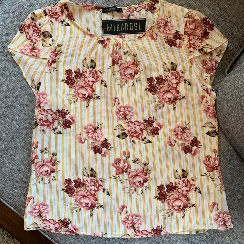 Mikarose Floral Chiffon Blouse